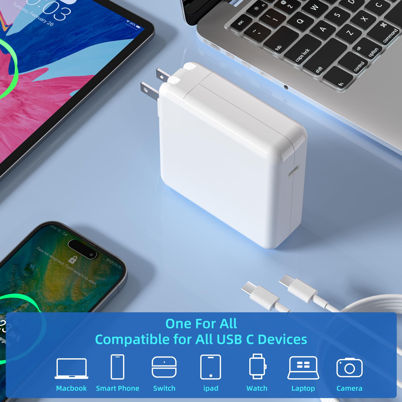 Amazon.com: Mac Book Pro 充電器- 160W USB C 快速充電器電源適配器